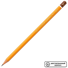 Карандаш чернографитный 3H Koh-I-Noor 1500 заточенный шестигранный