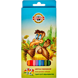 Карандаши цветные Koh-i-Noor Birds 12 карандашей 12 цветов шестигранные