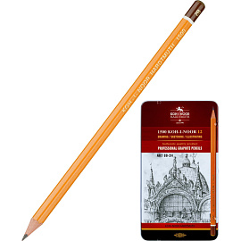 Набор карандашей чернографитных художественных Koh-i-Noor 1502/II заточенные шестигранные, корпус желтый (12 штук) фото Набор карандашей чернографитных художественных Koh-i-Noor 1502/II заточенные шестигранные, корпус желтый (12 штук)