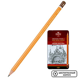 Набор карандашей чернографитных художественных Koh-i-Noor 1502/II заточенные шестигранные, корпус желтый (12 штук) фото Набор карандашей чернографитных художественных Koh-i-Noor 1502/II заточенные шестигранные, корпус желтый (12 штук)