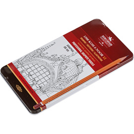 Набор карандашей чернографитных художественных Koh-i-Noor 1502/III заточенные шестигранные, корпус желтый (12 штук)