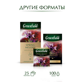 Чай черный Greenfield Spring Melody 100 пакетиков (черная смородина, мята, чабрец) фото Чай черный Greenfield Spring Melody 100 пакетиков (черная смородина, мята, чабрец)