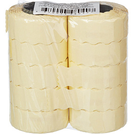 Этикет-лента волна белая 22х12 мм эконом (10 рулонов по 1000 этикеток)