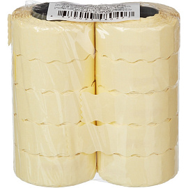 Этикет-лента волна белая 22х12 мм эконом (10 рулонов по 1000 этикеток)