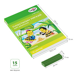 Пластилин классический Гамма Пчелка 16 цветов со стеком 240 г