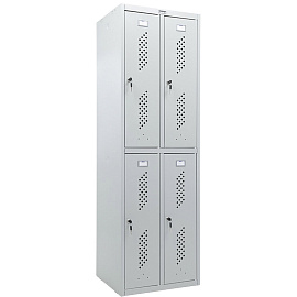 Шкаф для одежды металлический Практик Стандарт LS-22 (серый, 600х500х1830 мм)