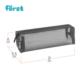 Пенал-косметичка 1 отделение, 210*55*60 Forst "Grey", полиэстер