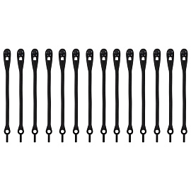 Шнурки силиконовые ЧЕРНЫЕ 14 шт., диаметр 4 мм, SHEGRA (ШЕГРА), 701719