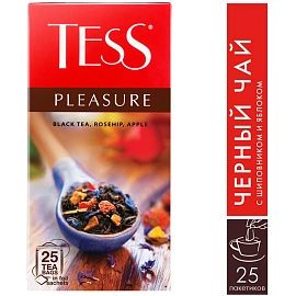 Чай черный Tess Pleasure 25 пакетиков (шиповник, яблоко)