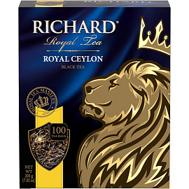 Чай черный Richard Royal Ceylon 100 пакетиков фото Чай черный Richard Royal Ceylon 100 пакетиков