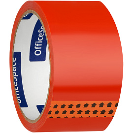 Клейкая лента упаковочная OfficeSpace, 48мм*40м, 45мкм, оранжевая, ШК фото Клейкая лента упаковочная OfficeSpace, 48мм*40м, 45мкм, оранжевая, ШК