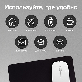 Коврик для мыши SONNEN "BLACK", резина + ткань, 220х180х3 мм, 513309