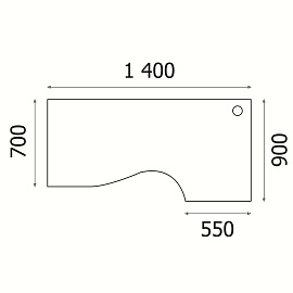 Стол эргономичный Vita V-1.5 левый (сосна карелия, 1400х900х750 мм)