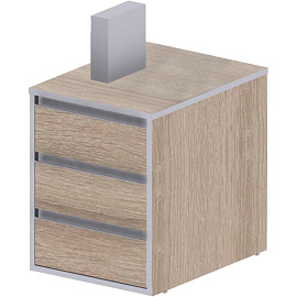 Тумба приставная Vita с центральным замком (дуб сонома, 426х550х725 мм, 3 ящика)