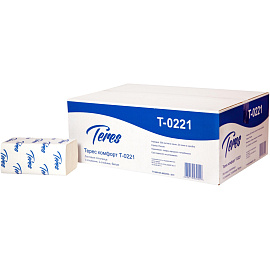 Полотенца бумажные листовые Терес H3 V-сложение (ZZ) 2-слойные белые 20 пачек по 200 листов (Т-0221)