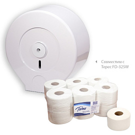 Бумага туалетная рулонная Teres Эконом мини T2 1-слойная серая 12 рулонов по 200 метров (T-0024)