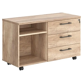 Тумба приставная Torr TLC-3D.1A с центральным замком (дуб каньон, 1078x452x650 мм, 3 ящика)