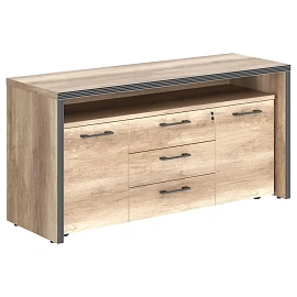 Тумба подкатная под фригобар Torr TTF-3D.1A с центральным замком (дуб каньон, 1640х550х800 мм, 3 ящика)