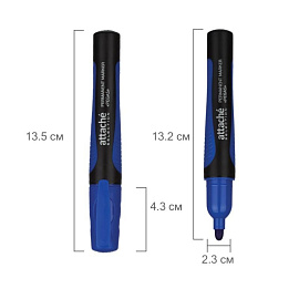 Маркер перманентный Attache Selection Pegas синий (толщина линии 2-5 мм) круглый наконечник