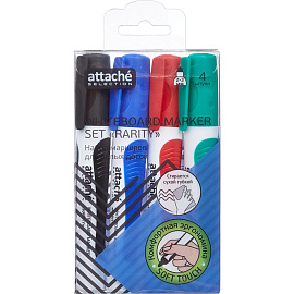 Набор маркеров для белых досок Attache Selection Rarity 4 цвета (толщина линии 2-3 мм) круглый наконечник