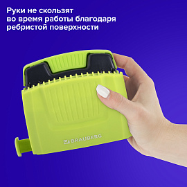 Дырокол BRAUBERG "SUPER", до 30 листов, зелено-черный, 272746