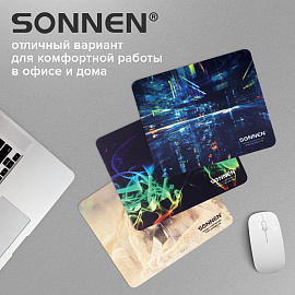 Коврик для мыши SONNEN "SMOKE", резина + ткань, 220х180х3 мм, 513289