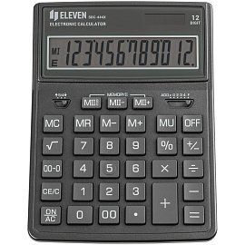 Калькулятор настольный Eleven SDC-444X-GR, 12 разрядов, двойное питание, 155*204*33мм, cерый