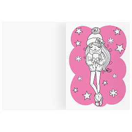 Раскраска с цв. фоном А4, 16 стр., ТРИ СОВЫ "Подружки