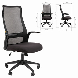 Кресло для руководителя Chairman 573 чёрное (сетка/ткань, пластик)