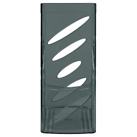 Лоток для бумаг вертикальный СТАММ "Тропик", тонированный черный, ширина 110мм фото Лоток для бумаг вертикальный СТАММ "Тропик", тонированный черный, ширина 110мм