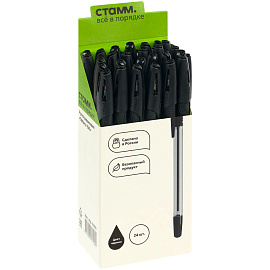 Ручка шариковая неавтоматическая Стамм Орбита чёрная (толщина линии 0.5 мм)