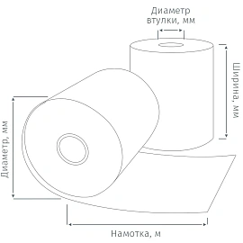 Чековая лента из термобумаги Комус 80 мм намотка 530 м диаметр 200 мм втулка 26 мм