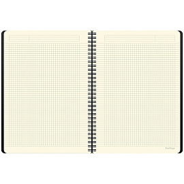 Бизнес-тетрадь А4+, 80л., Berlingo "Steel&Style", клетка, на гребне, 80г/м2, пластик. (полифом) обложка, линейка-закладка, черная