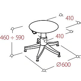 Табурет лабораторный Solo черный (экокожа, пластик)