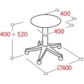 Табурет лабораторный Solo черный (экокожа, пластик)