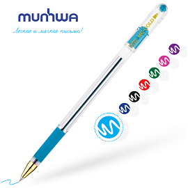 Ручка шариковая масляная с грипом MUNHWA "MC Gold", ГОЛУБАЯ, корпус прозрачный, узел 0,5 мм, линия письма 0,3 мм, BMC-12 фото Ручка шариковая масляная с грипом MUNHWA "MC Gold", ГОЛУБАЯ, корпус прозрачный, узел 0,5 мм, линия письма 0,3 мм, BMC-12