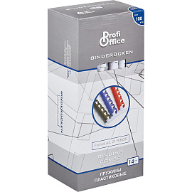 Пружины для переплета пластиковые ProfiOffice 14мм, белые 100шт/уп. (для сшивания 120 листов)