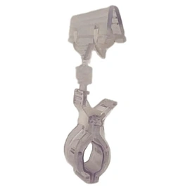 Ценникодержатель подвесной на прищепке с широким зажимом прозрачный (10 штук в упаковке)