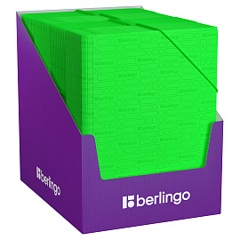 Папка на резинке Berlingo "Your Way" А4, 600мкм, зеленый неон