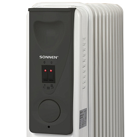 Обогреватель масляный SONNEN DFS-11, 2500 Вт, 11 секций, белый, 453500