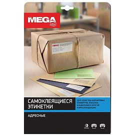 Этикетки самоклеящиеся Комус адресные белые 63.5x38.1 мм (21 штука на листе А4, 100 листов в упаковке)