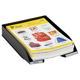 Лоток горизонтальный для бумаг "Дельта", А4 (315х250х60 мм), черный, ЛТГ-30460