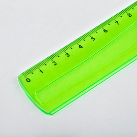 Линейка 15см СТАММ, пластиковая, гибкая, прозрачная, зеленая, европодвес