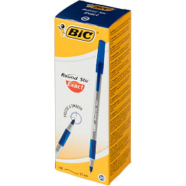 Ручка шариковая неавтоматическая Bic Round Stic Exact синяя (толщина линии 0.28 мм) фото Ручка шариковая неавтоматическая Bic Round Stic Exact синяя (толщина линии 0.28 мм)