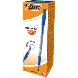 Ручка шариковая неавтоматическая Bic Round Stic Exact синяя (толщина линии 0.28 мм) фото Ручка шариковая неавтоматическая Bic Round Stic Exact синяя (толщина линии 0.28 мм)