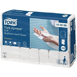 Полотенца бумажные листовые Tork H2 М-сложение 2-слойные белые 21 пачка по 110 листов (100288) фото Полотенца бумажные листовые Tork H2 М-сложение 2-слойные белые 21 пачка по 110 листов (100288)