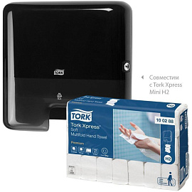 Полотенца бумажные листовые Tork H2 М-сложение 2-слойные белые 21 пачка по 110 листов (100288) фото Полотенца бумажные листовые Tork H2 М-сложение 2-слойные белые 21 пачка по 110 листов (100288)