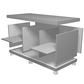 Тумба-купе подкатная Easy Director Easy to lead с центральным замком (дуб шамони темный, 1200х540х640 мм, 3 ящика)