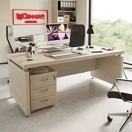 Тумба приставная Easy Director Easy to lead с центральным замком (дуб шамони светлый, 420х590х590 мм, 3 ящика)