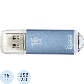 Флешка USB 2.0 16 ГБ Smartbuy V-Cut (SB16GBVC-B)